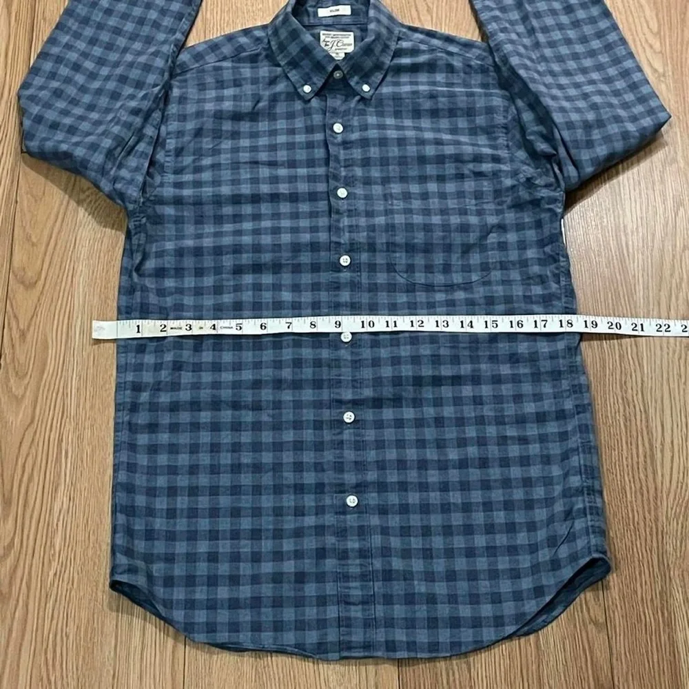 J.Crew Men’s Small Long Sleeve Button Down Shirt Blue Plaid Slim Stretch Preppy